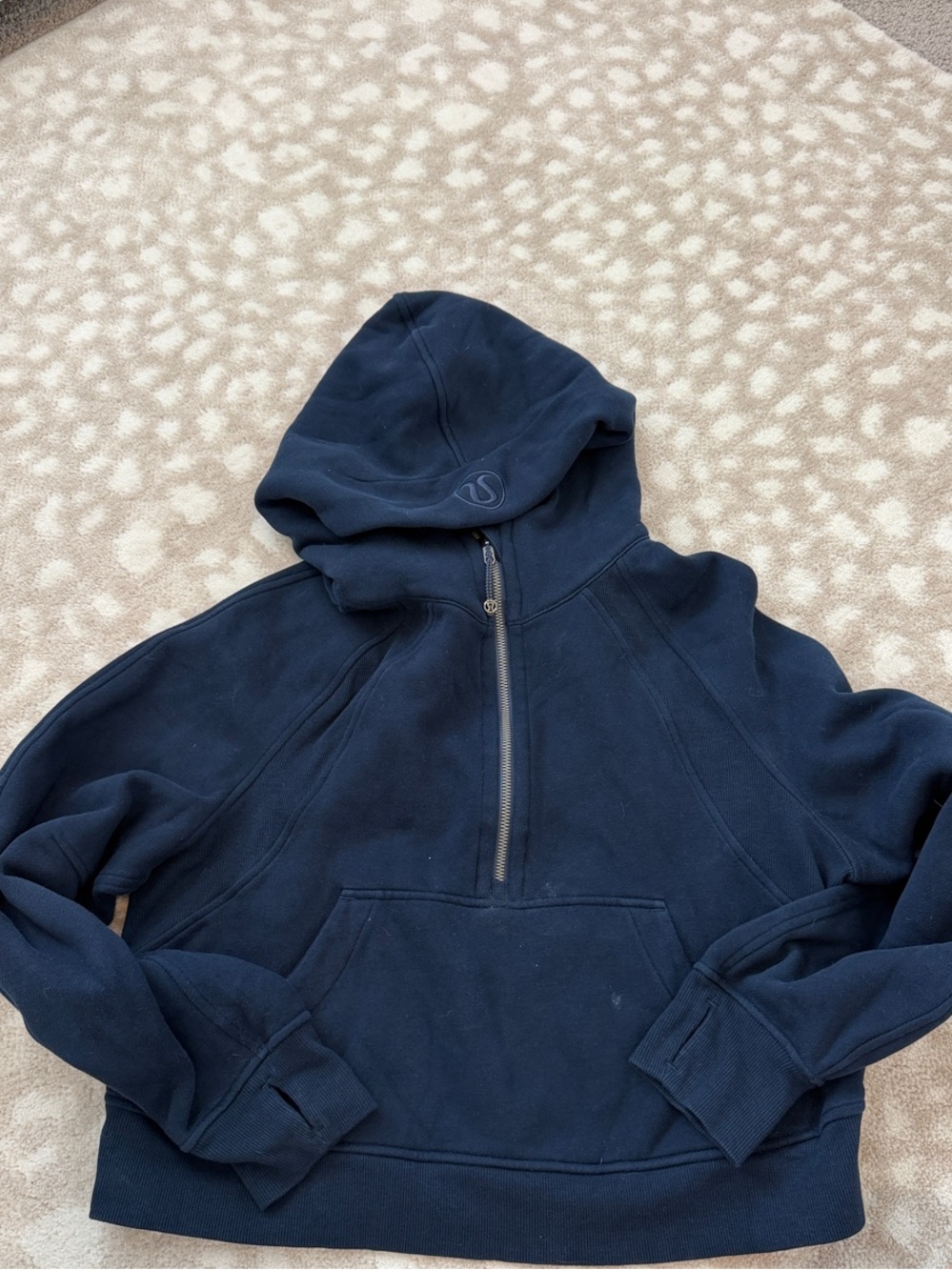 lululemon athletica Men’s Dark Navy Half-Zip Hoodie Sweater